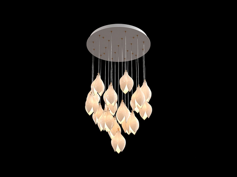  Cloyd 吸顶灯 花朵吊灯3d模型 