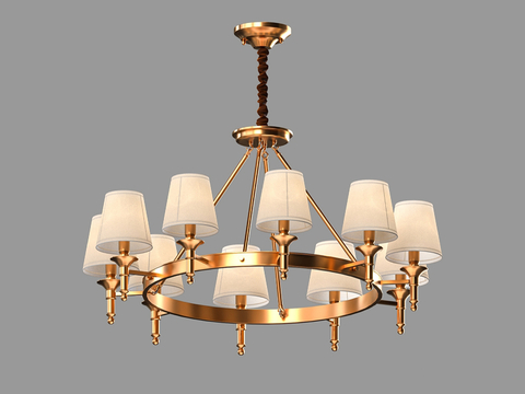  LampsShop 简欧多头吊灯3d模型 