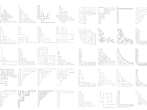  角花边框花纹cad图库 