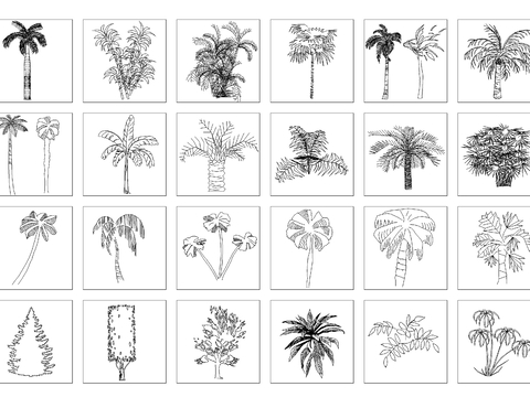  精品树立面图集cad图库 