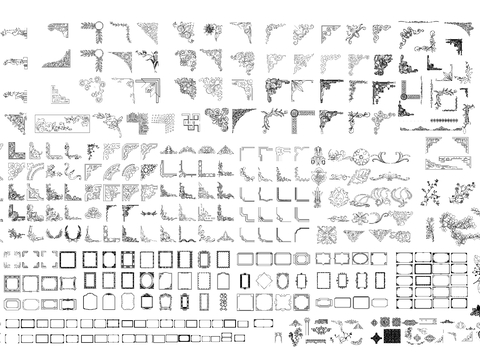  CAD角花边框花纹cad图库 