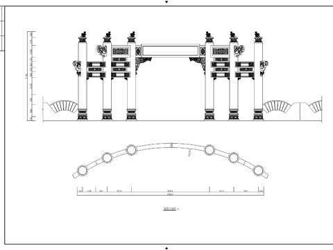  古建牌坊入口cad大样图 