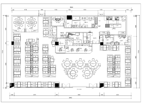  餐厅 餐饮空间CAD平面图 