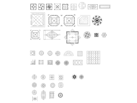  最新地面拼花cad图库 