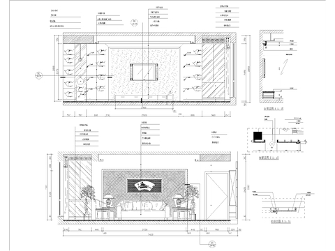  客厅主立面详图cad大样图 