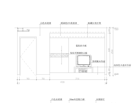  客廳裝修CAD施工圖 