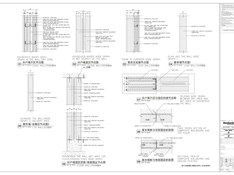  分户墙，管井墙，复合墙节点cad大样图 