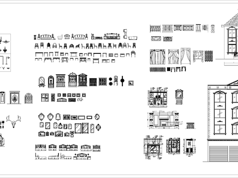  欧式室内装修CAD图库 
