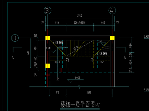  樓梯結(jié)構(gòu)cad施工圖 