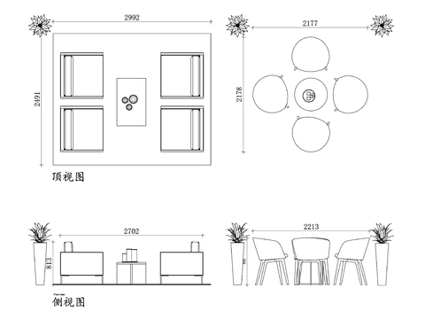  飞机场候机室皮质家具cad图块 