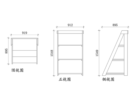  鋼質(zhì)商品貨架三視圖cad大樣圖 