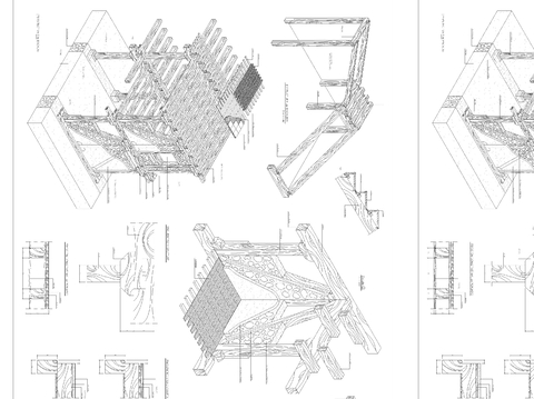  房屋木框节点大样图 