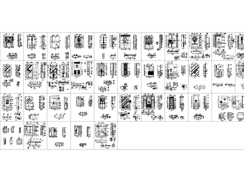  室内玄关装修大样CAD图库 