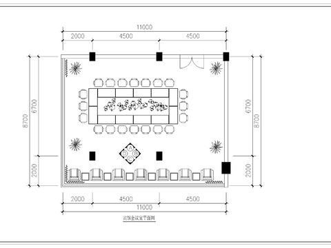 某宾馆会议室CAD施工图 