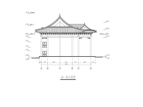  洗心禪寺天王殿CAD施工圖 