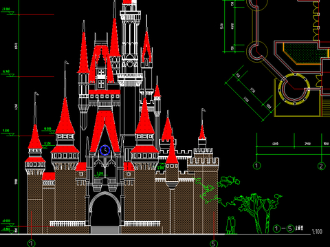  欢乐堡施工CAD施工图 
