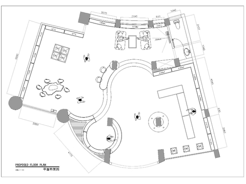  茶叶专卖店CAD平面图 