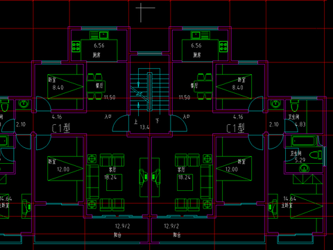  小区住宅CAD平面图 