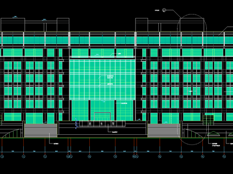  大學(xué)建筑CAD施工圖 