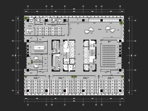  2000㎡辦公空間CAD平面圖 