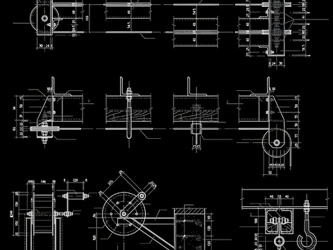  舞台挂幕 滑道节点大样图 