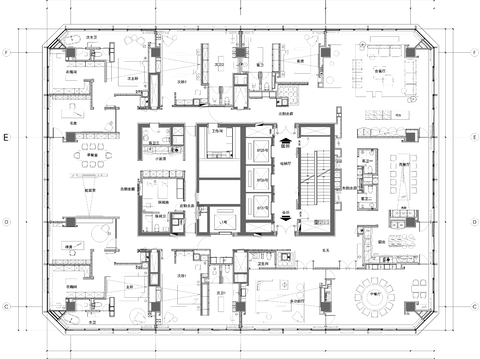 大平层住宅会所cad平面图