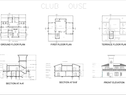  会所图纸cad施工图 