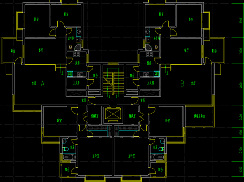  小区住宅建筑CAD平面图 