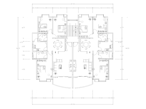  建筑平面户型图纸cad平面图 