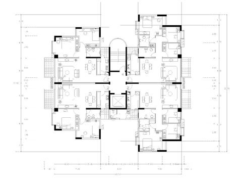  建筑平面戶型圖紙cad平面圖 