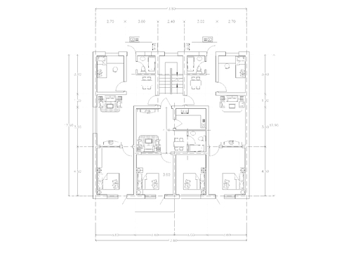  建筑平面户型图纸cad平面图 