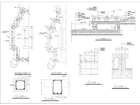 山水溪流cad大样图 