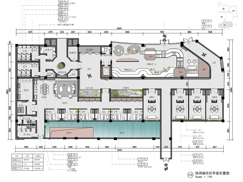  850㎡棋牌區(qū) 兒童活動區(qū)cad施工圖 