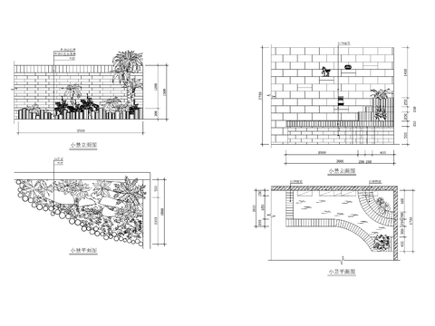  18种室内小造景cad大样图 