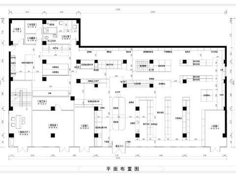  500m²生活超市cad平面图 