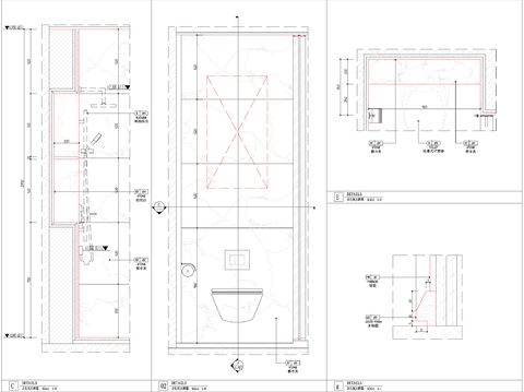  卫生间立面图深化节点大样图 