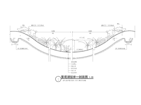  水塘驳岸做法cad大样图 