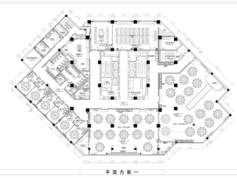  2000㎡婚礼宴会厅cad施工图 