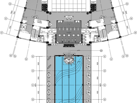  现代健身房 会所游泳健身馆CAD施工图 