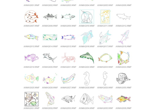  海洋生物cad图库 