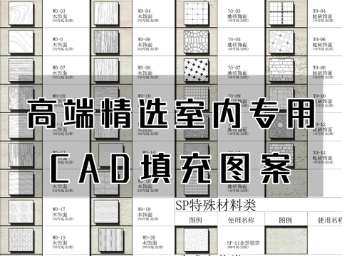  高端精选CAD填充图案cad图库 