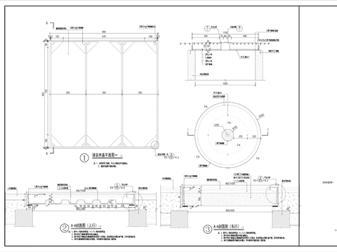  现代装饰井盖做法详图cad大样图 