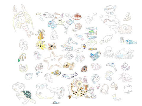  海洋生物cad图库 