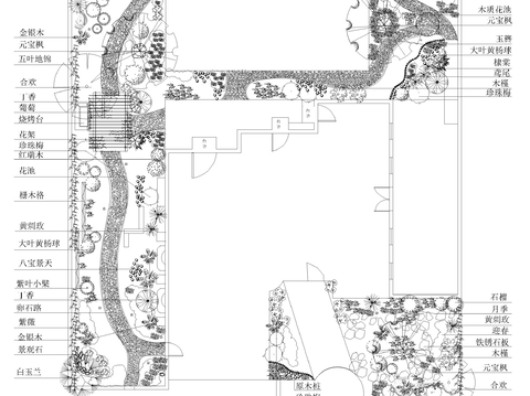 别墅庭院CAD平面图 