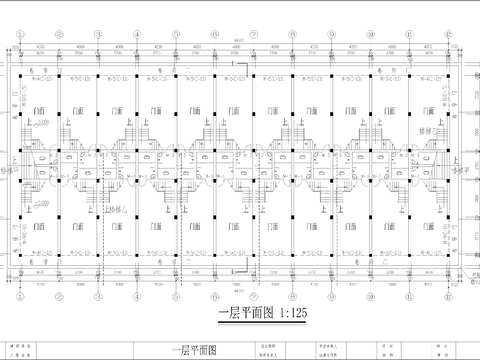  3層市場居住樓土建cad施工圖 