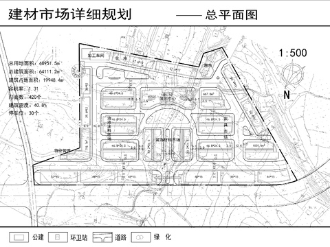  建材市場(chǎng)規(guī)劃總cad平面圖 