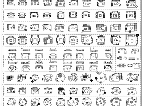  CAD沙发组合cad图库 
