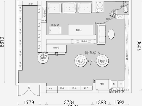  母婴店CAD平面图 
