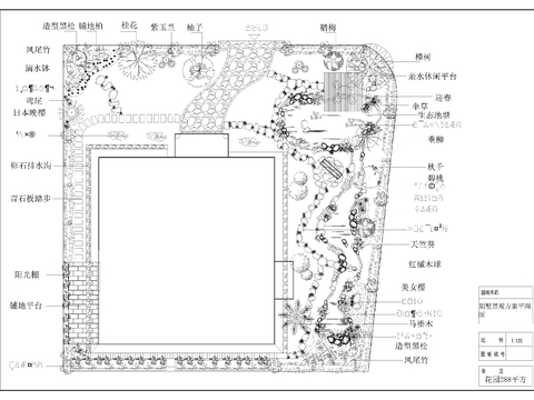  别墅庭院CAD平面图 