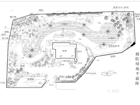  庭院绿地CAD平面图 